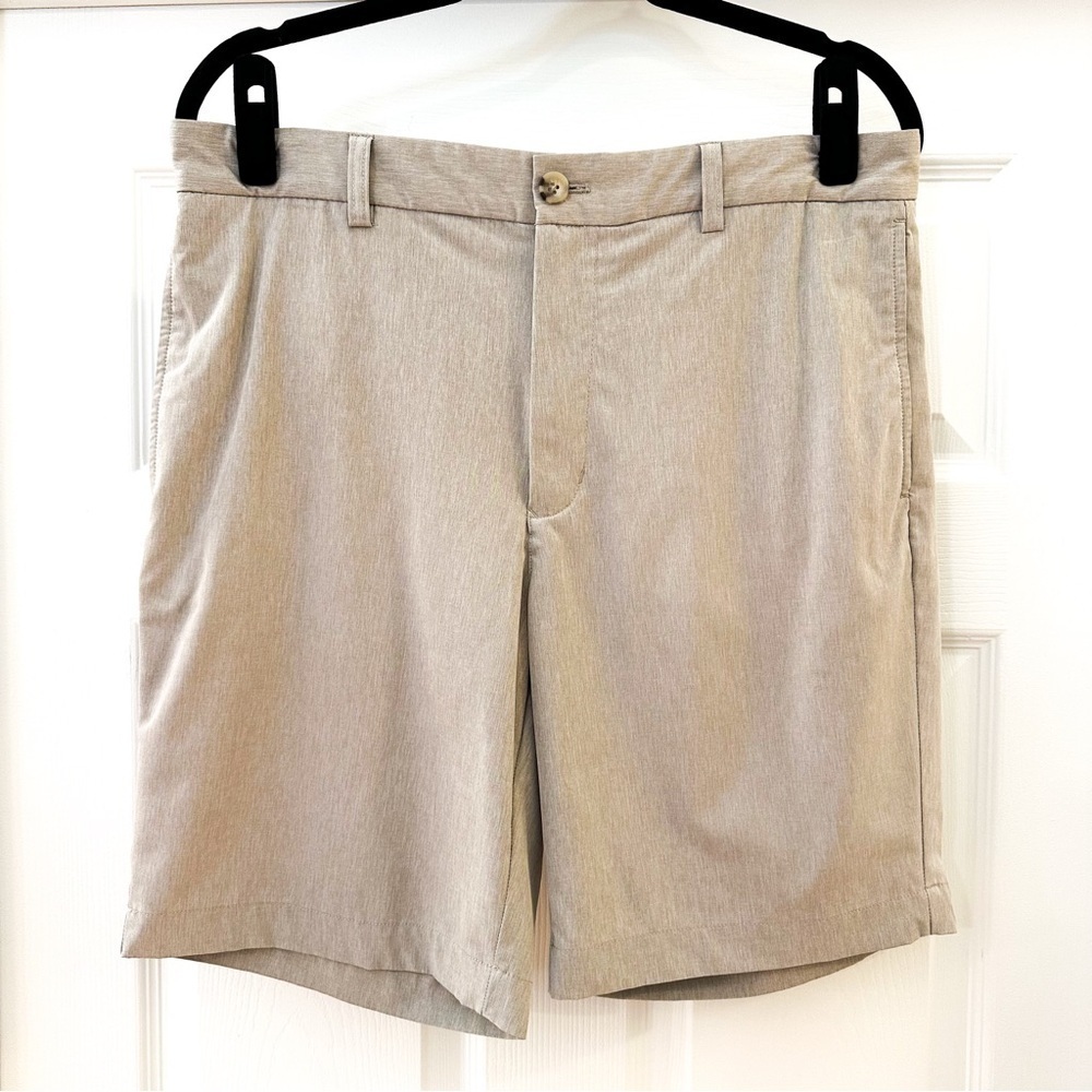 Tailorbyrd Collection Melange Grid Golf Shorts Tan sz 32